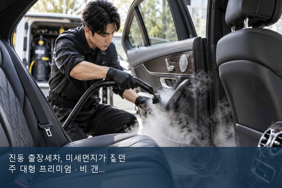 진동 출장세차, 미세먼지가 짙던 주 대형 프리미엄 · 비 갠 뒤의 작업